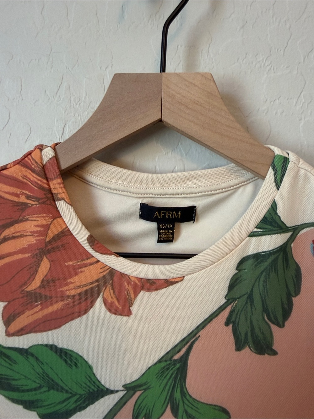 AFRM Fitted Mesh Tropical Floral Mini Dress XS - Picture 3 of 5